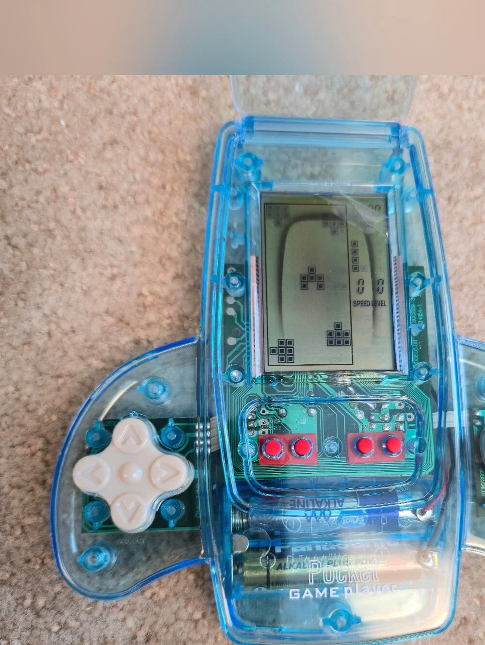 Blue POCKET GAME PLAYER, Portable Handheld Electronic Spaceship w/11 Video Games